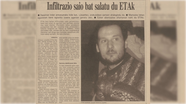 Joseph, el guardia civil infiltrado en ETA al que el diario 'Egin' puso en el punto de mira