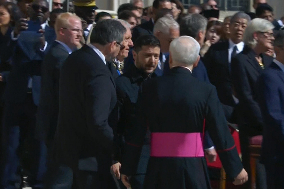 Zelenski en el funeral