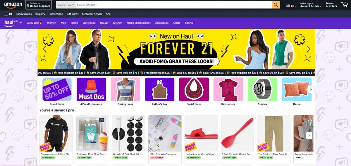 Amazon estrena en España 'Haul', su tienda 'low cost' para competir con Shein y Temu