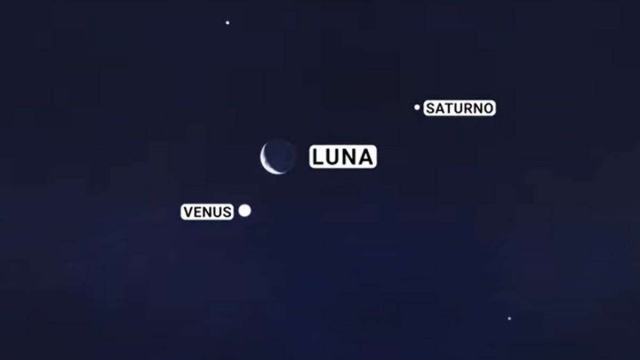 La alineación de la Luna con Venus y Saturno que podrás ver sin telescopio