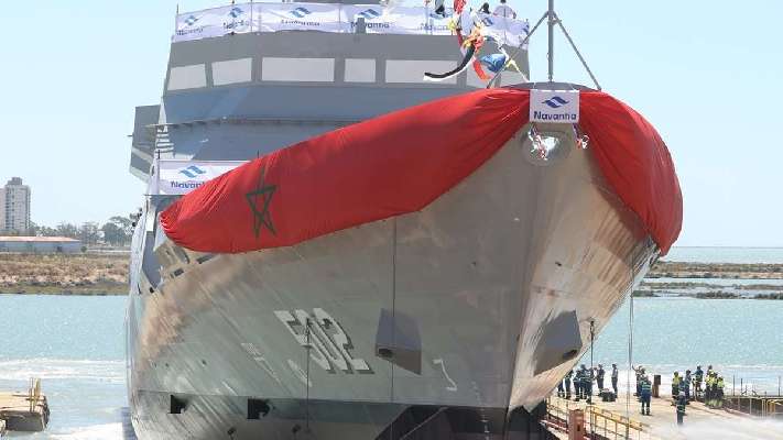 Concluye con éxito la botadura del nuevo buque militar hecho en España para Marruecos