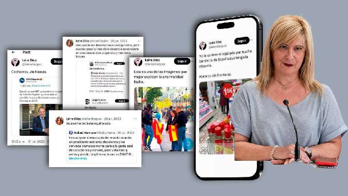 Los mensajes borrados de Leire Díez: insultos a periodistas, políticos... y hasta a la bandera española