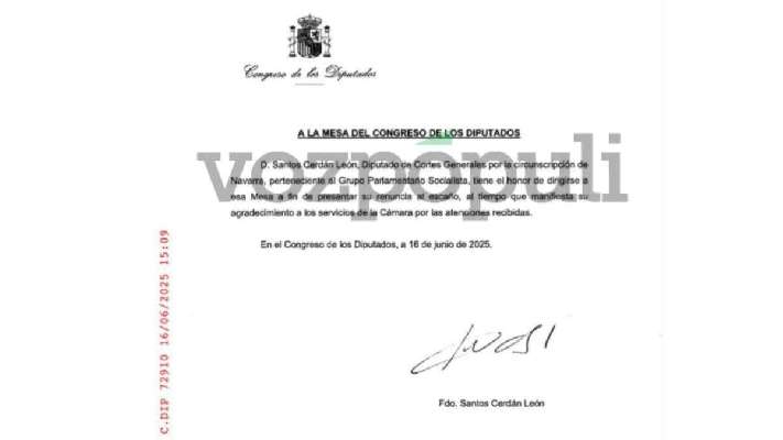 Santos Cerdán entrega su acta de diputado y deja de ser aforado