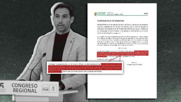 El líder del PSOE en Badajoz tenía 40 años cuando se aprobó el mecanismo con el que dice haberse licenciado