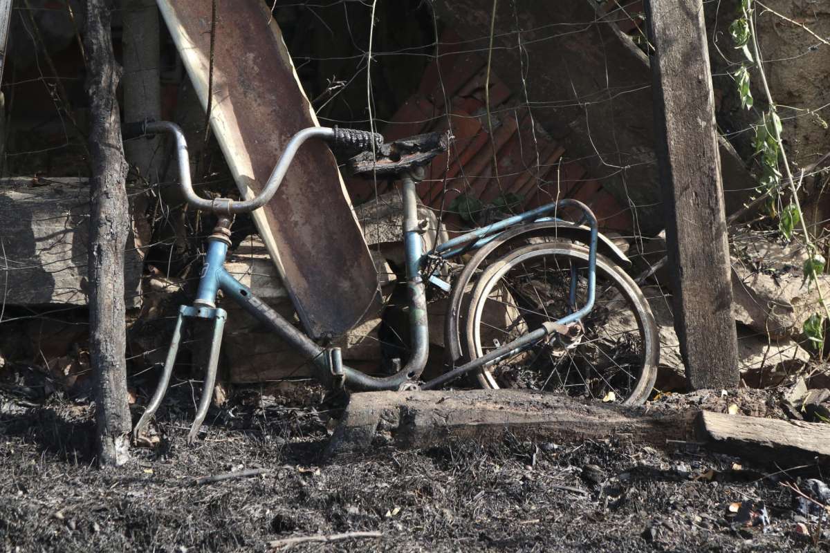 Zona residencial afectada por las llamas, en Zamora