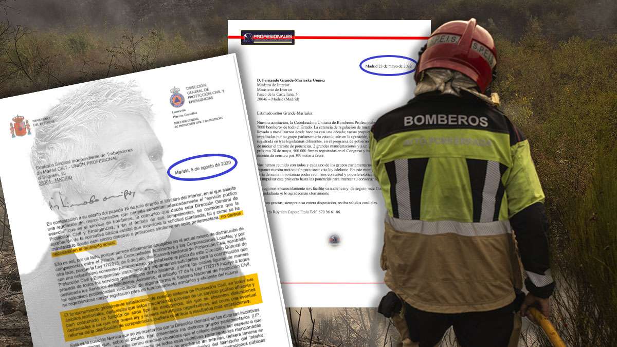 Marlaska rechaza desde 2020 las peticiones de auxilio de los bomberos sobre catástrofes