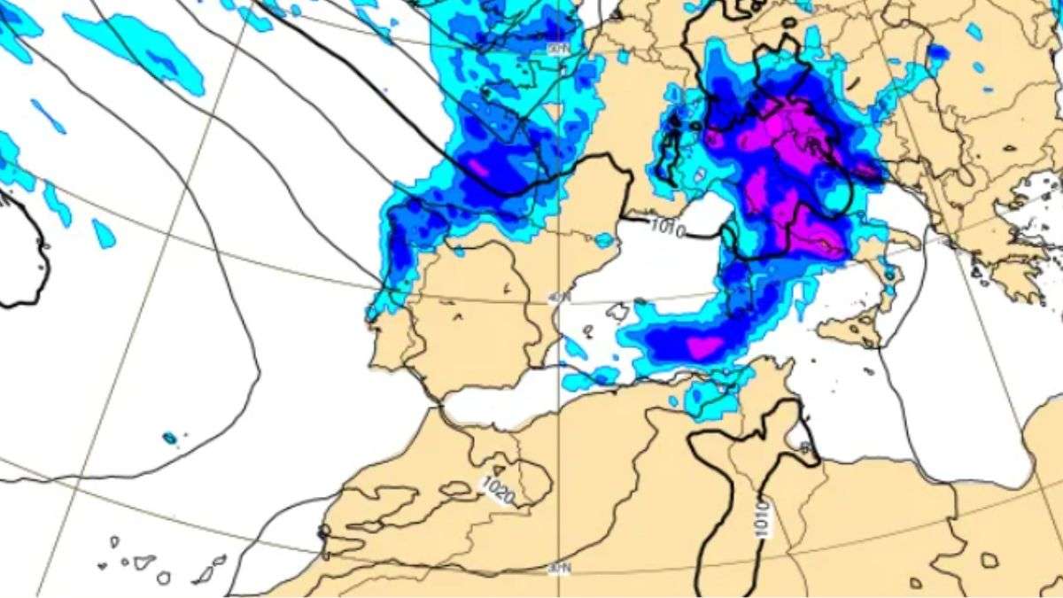 Aviso de la AEMET por la entrada de una vaguada atlántica que dejará lluvias fuertes en todo el norte de España