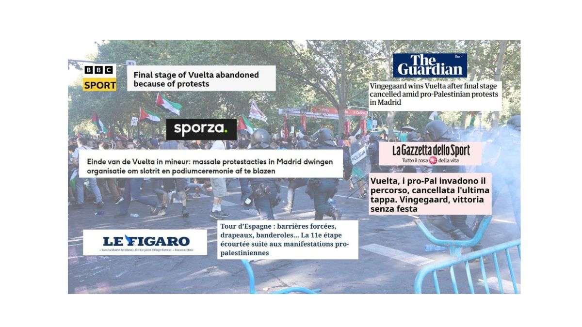 La prensa internacional deja en evidencia a España por el sabotaje a la Vuelta ciclista y la violencia en Madrid