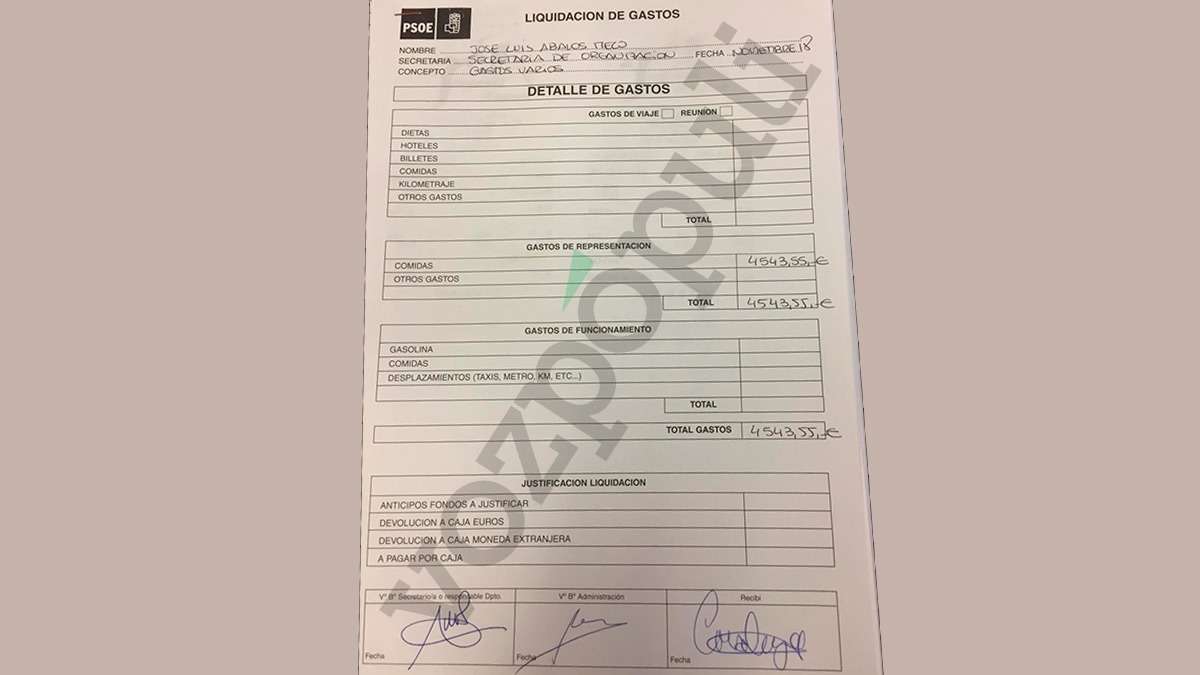 Ferraz pagó 4.500 euros a Ábalos por "gastos varios" pese a dudar de su justificación: "¿De dónde lo sacas?"
