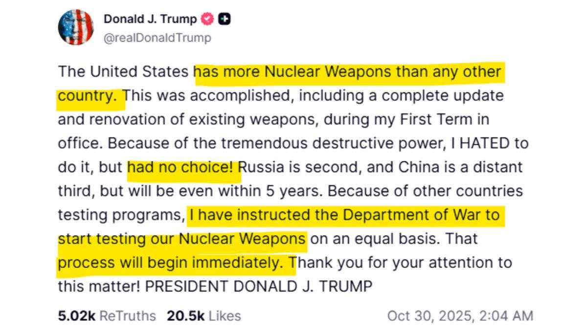 Post de Donald Trump