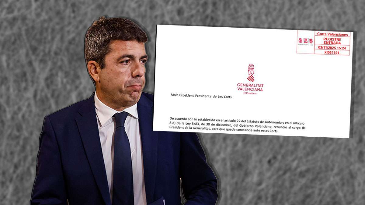 Carlos Mazón y la carta de dimisión