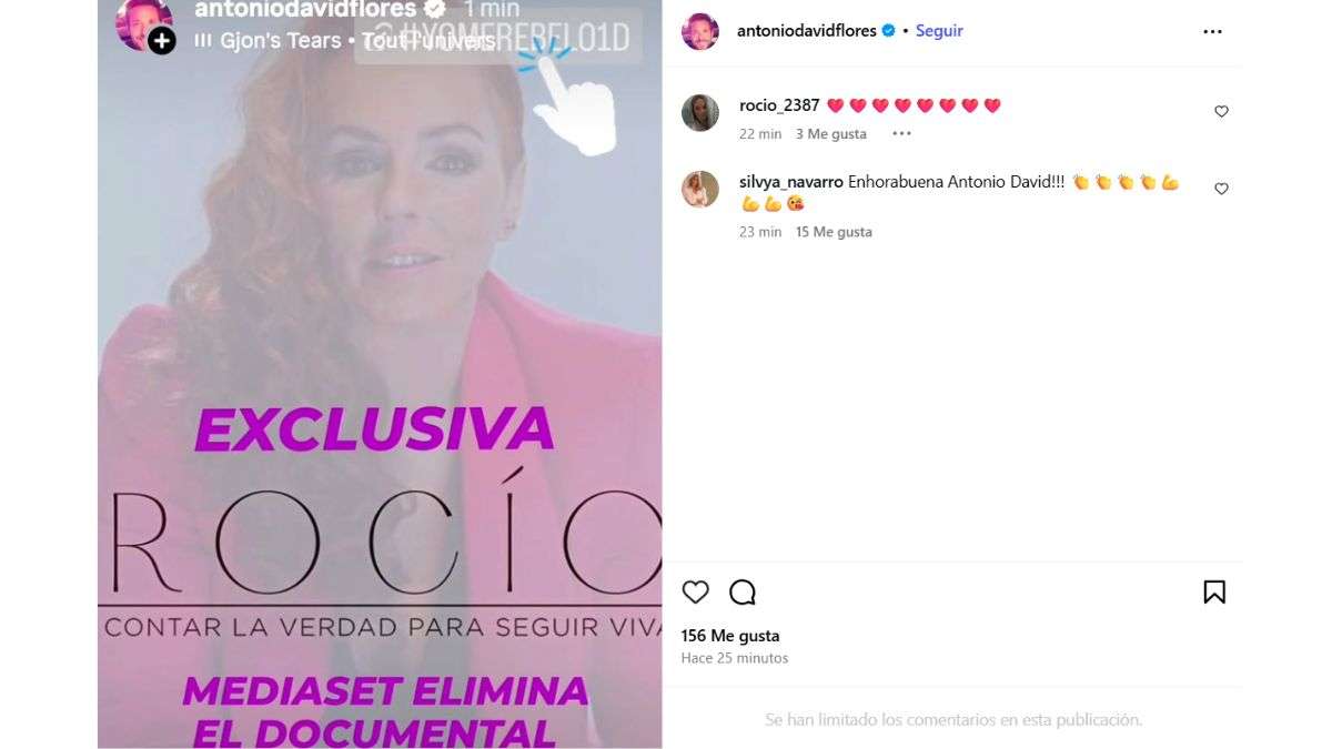 Antonio David Flores celebra que Mediaset haya eliminado la docuserie