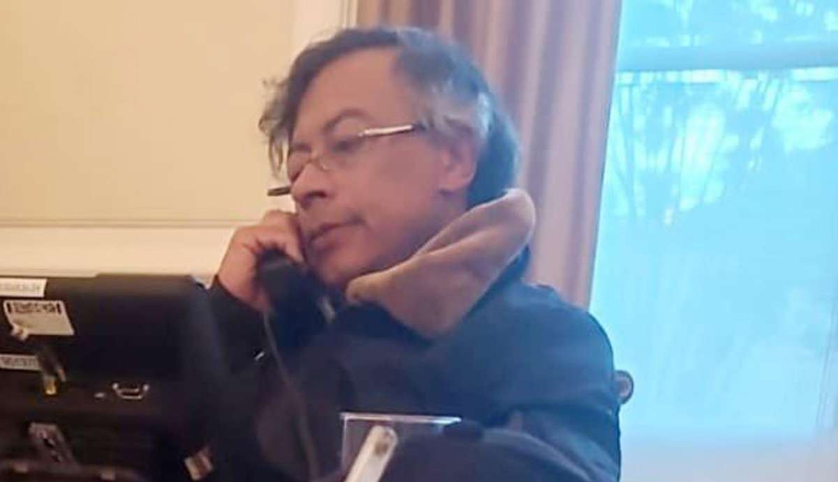 El presidente de Colombia, Gustavo Petro, durante la llamada con Trump