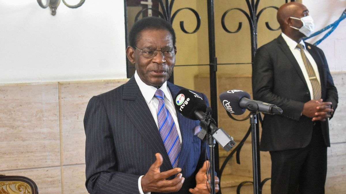 El presidente y dictador de Guinea, Teodoro Obiang Ngema