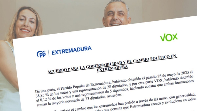 Los puntos más destacados y los más polémicos del acuerdo entre PP y Vox en Extremadura