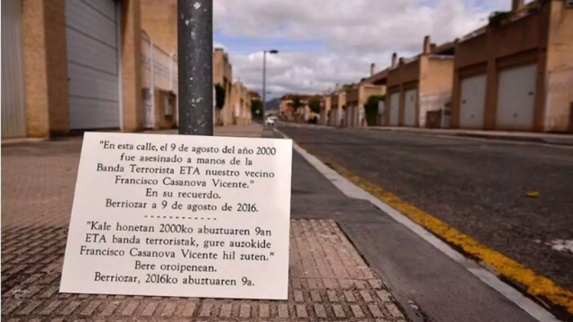 El PP denuncia la desaparición de una placa que recordaba el asesinato de Francisco Casanova por ETA en Berriozar (Navarra)